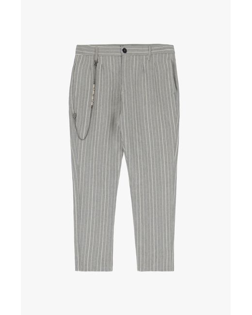 Pantaloni Slim-Fit Fantasia Gessata Con Catena di Imperial in Gray da Uomo