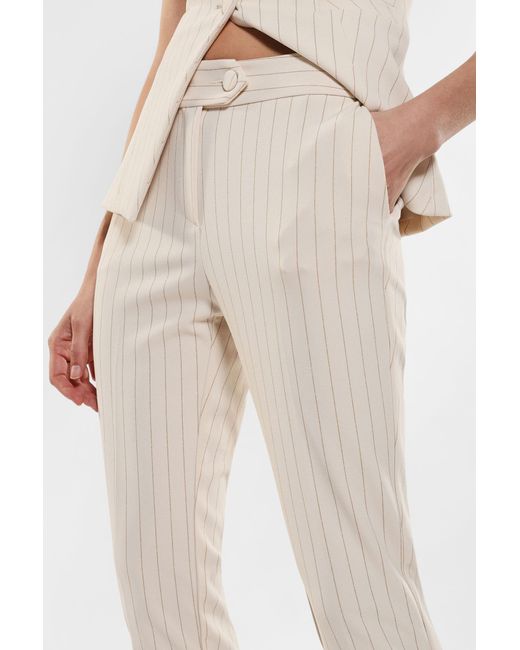 Pantalon 7/8 skinny à fines rayures et poches verticales Imperial en coloris White