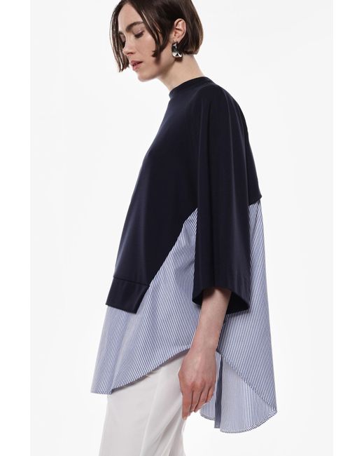 Felpa Oversize A Righe di Imperial in Blue