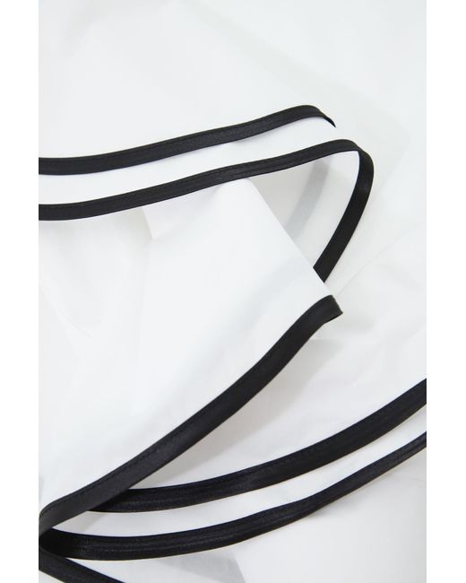 T-shirt pur coton uni avec volant en contraste Imperial en coloris White