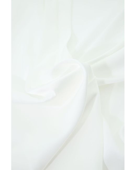 T-Shirt Svasata Effetto Seta Con Scollo A V di Imperial in White
