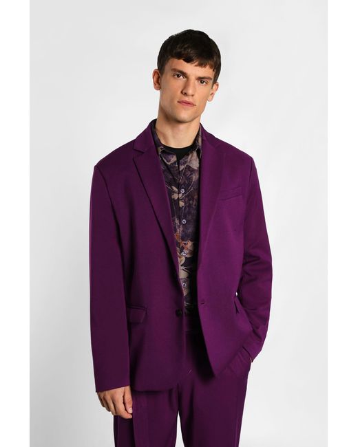 Giacca monopetto monocolour con taschino a filetto di Imperial in Purple da Uomo