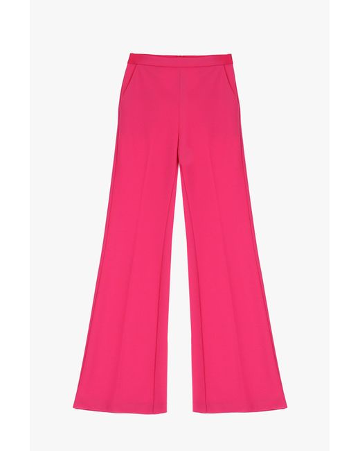 Pantaloni Flare Con Tasche Verticali E Piega Stirata di Imperial in Pink