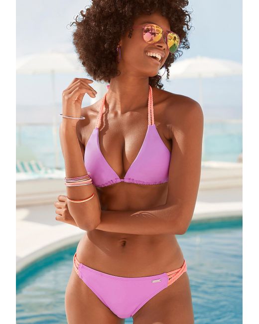 Venice Beach Triangel-Bikini-Top "Anna", mit geflochtenen Details in Lila |  Lyst DE
