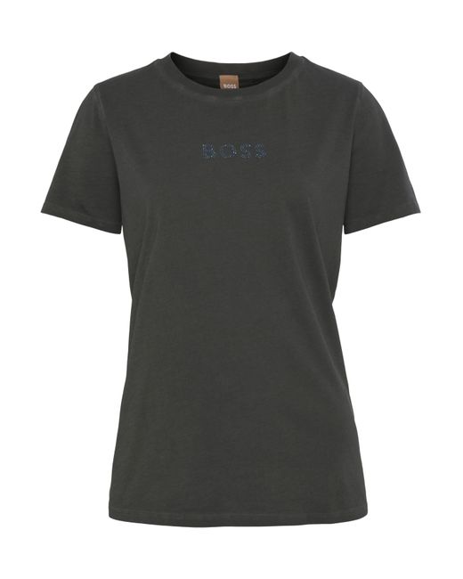 BOSS by HUGO T-Shirt in Logoschriftzug BOSS Schwarz Lyst DE mit 01 10228667 ORANGE | BOSS- C_ElogoSp