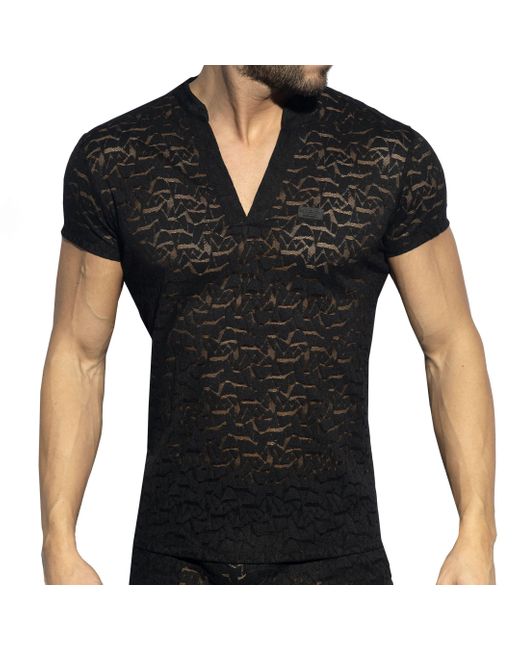 T-Shirt Polo Col V Spider ES COLLECTION pour homme en coloris Black