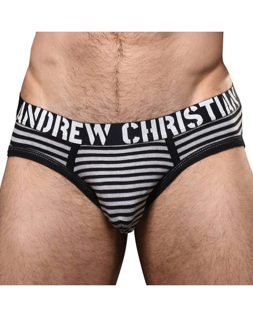 Slip Almost Naked Prison Rayé Andrew Christian pour homme en coloris Black