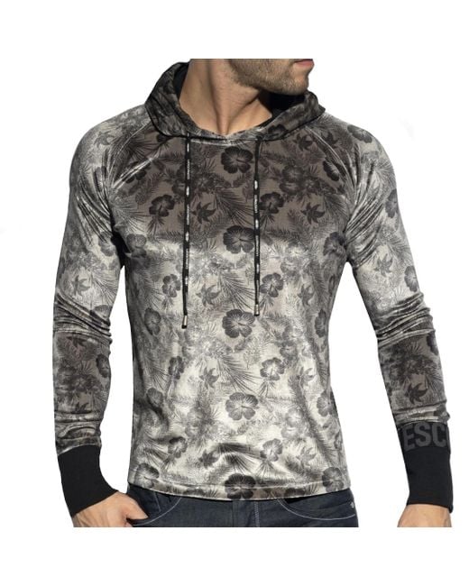 Sweatshirt à Capuche Flowery ES COLLECTION pour homme en coloris Gray