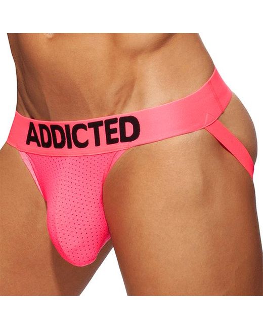 Jock Strap Cockring Mesh Neon Addicted pour homme en coloris Pink