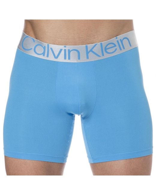 Boxer Long Steel Micro Bleu Calvin Klein pour homme en coloris Bleu | Lyst