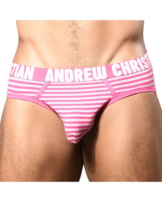 Slip Almost Naked Ultra Pink Stripe Andrew Christian pour homme en coloris Purple