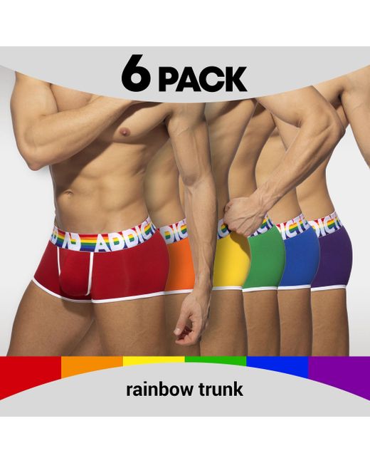 Lot de 6 Boxers Rainbow Multicolores Addicted pour homme