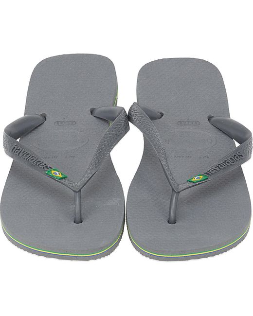 Havaianas Brazil Flip Flops in Grey for Men | Lyst Canada
