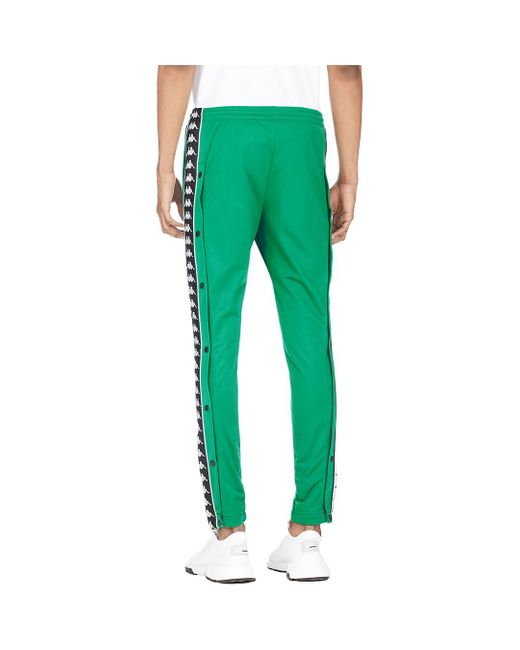 Kappa Synthetic 222 Banda Astoria Slim Snap Track Pants in Green/Black/White  (Green) for Men | Lyst