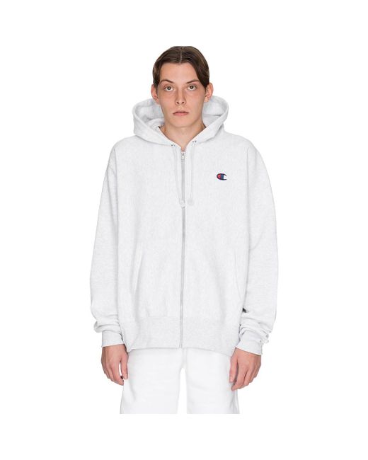 champion reverse weave hoodie silver grey