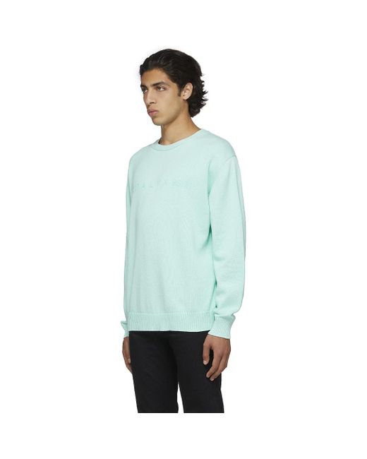 1017 ALYX 9SM Treated Logo Crew Knit Sweater in Green for Men | Lyst