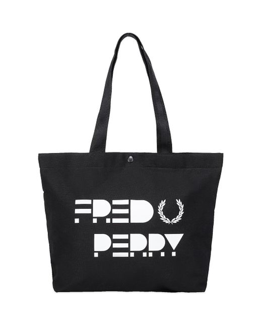 Fred Perry Logo Graphic Tote Bag in Black for Men | Lyst