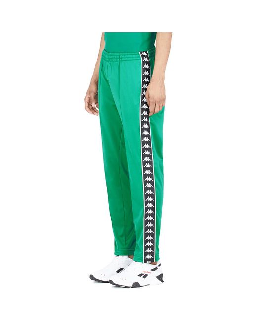 Kappa Synthetic 222 Banda Astoria Slim Track Pants in Green/Black/White ( Green) for Men | Lyst
