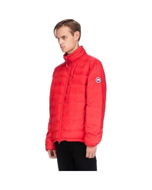 black jacket with red patch