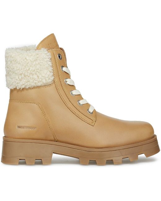 Cougar Shoes Stella Leather Waterproof Boots in Natural | Lyst