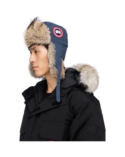 Canada Goose Fur Aviator Hat in Black 