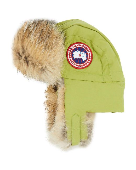 Canada Goose Fur Aviator Hat in Green 