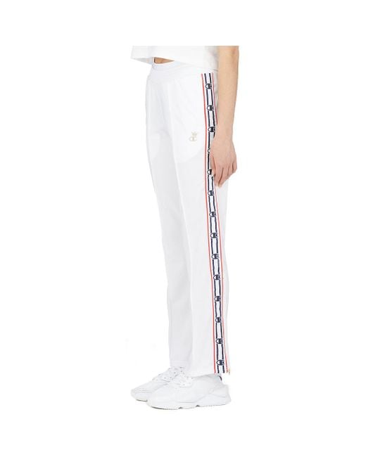 Champion Fleece Crown 'c' Logo Track Pants in White | Lyst