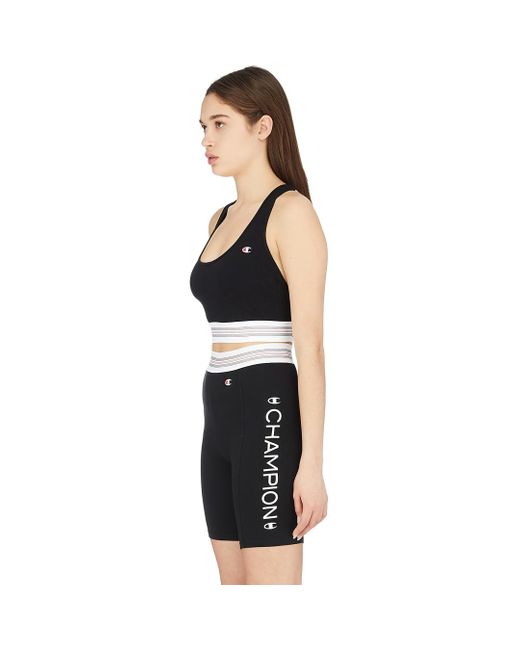 black athletic crop top
