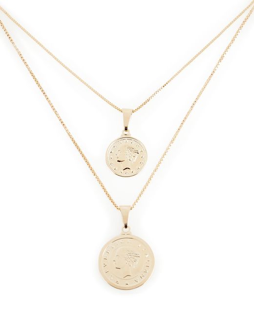 Jordan Road Jewelry Atlas Double Layered Coin Necklace in White Lyst