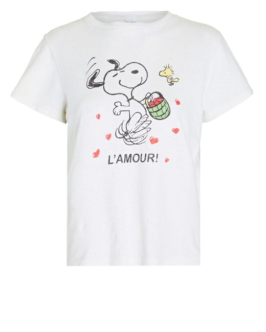 RE/DONE Lamour Snoopy Classic Graphic T-shirt in White | Lyst