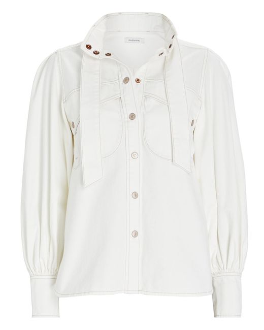 Zimmermann Vintage White Denim Shirt | Lyst