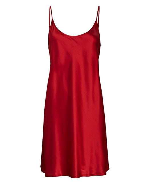 La Perla Silk Charmeuse Mini Slip Dress in Red Lyst