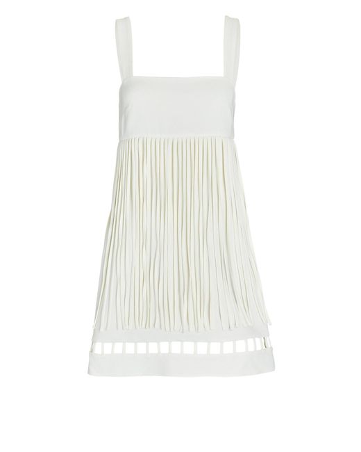 Alexis Saskia Fringed Mini Dress in White | Lyst