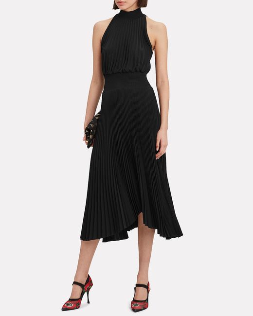 alc black pleated dress