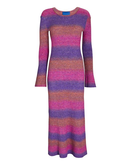 Simon Miller Axon Striped Rib Knit Midi Dress in Purple | Lyst Canada