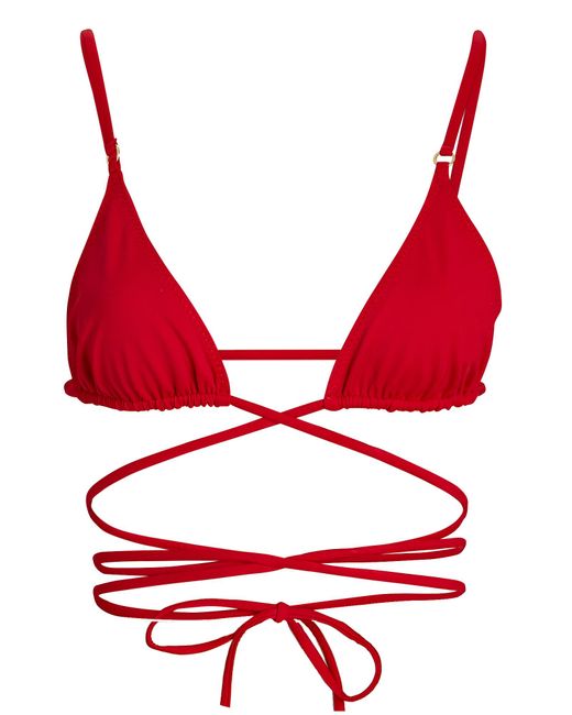 Palm Swimwear Talise Tie Around Bikini Top in Red