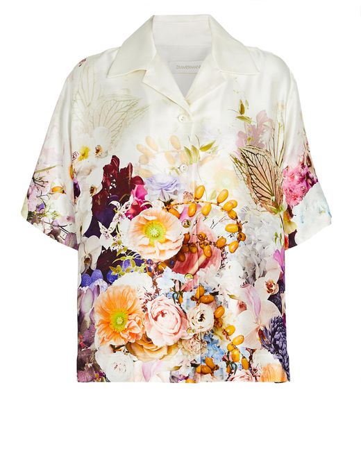 Zimmermann Floral Silk Shirt | Lyst Canada