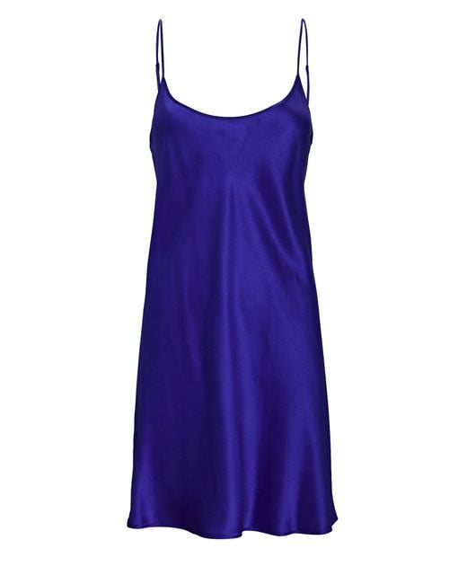 La Perla Silksatin Mini Slip Dress in Purple Lyst