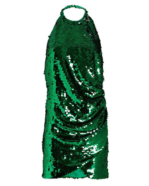 Ronny Kobo Jo Open-back Sequin Mini Dress in Green - Lyst