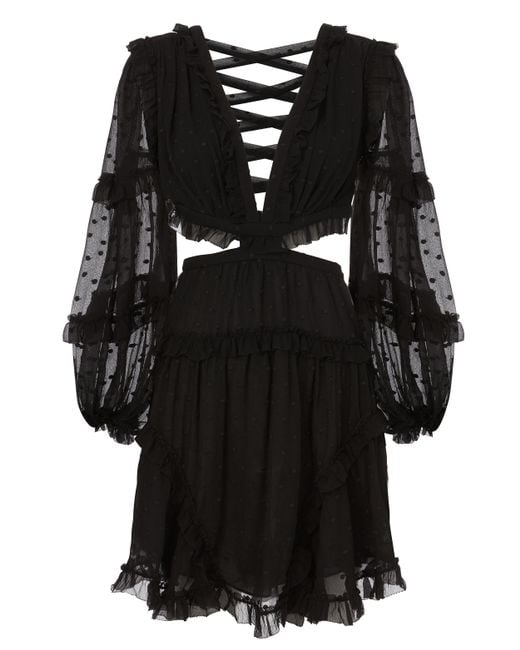 Zimmermann Prima Floating Cutout Dress in Black | Lyst