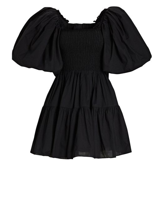 Aje. Cherished Cotton Poplin Mini Dress in Black | Lyst