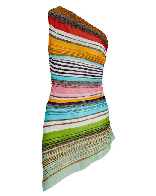 Missoni Synthetic Oneshoulder Crochetknit Mini Dress Lyst