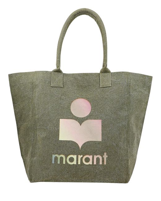 Isabel Marant Yenky Logo Canvas Tote Bag in Green Lyst