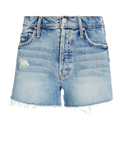 Mother The Tomcat Kick Fray Shorts in Blue | Lyst