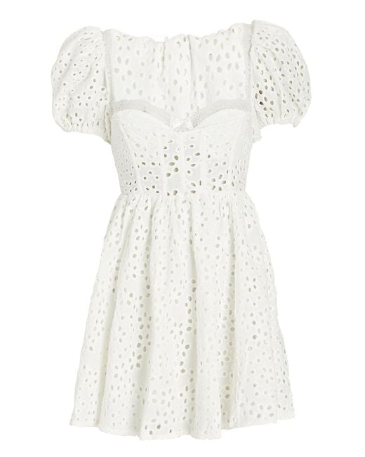 For Love & Lemons Becca Eyelet Mini Dress in White Lyst Canada