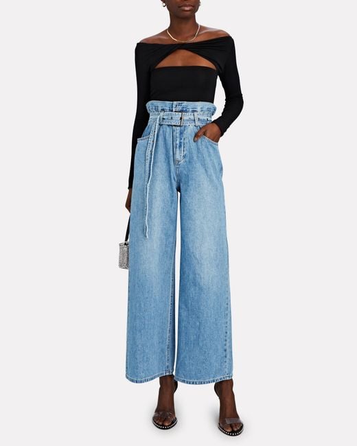 Wide Leg Paper-bag Jeans