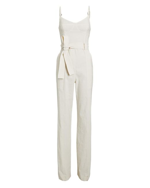 A.L.C. Mila Belted Linen-blend Jumpsuit 