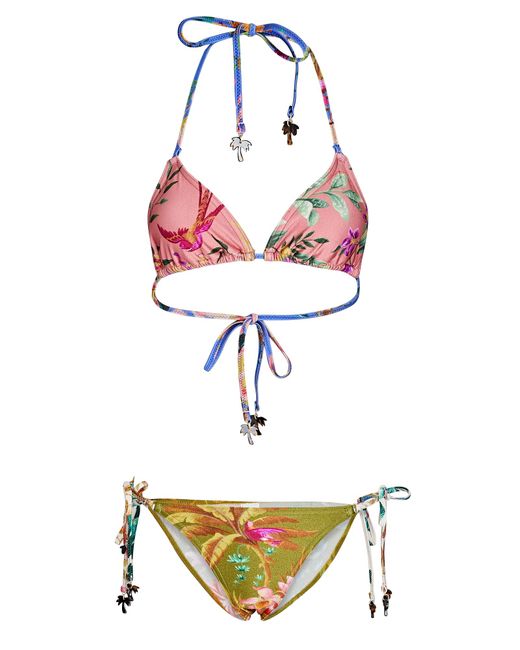 Zimmermann Tropicana Floral Triangle Bikini Set | Lyst