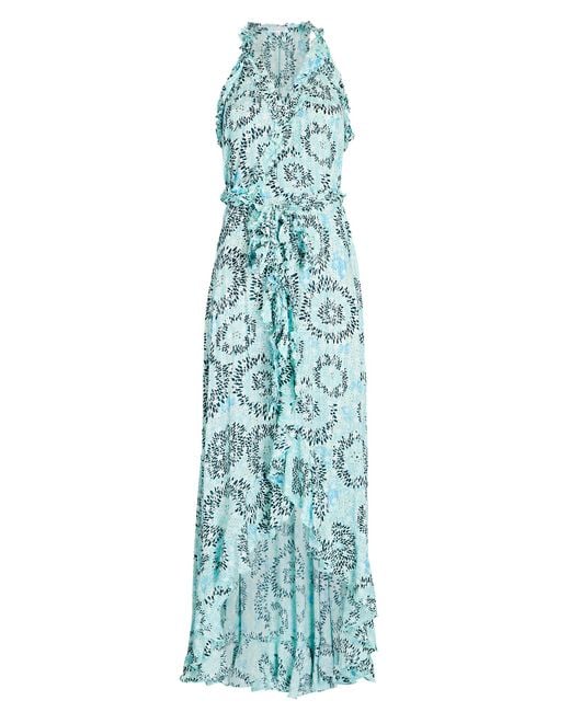 Poupette Tamara Ruffled Wrap Maxi Dress in Blue | Lyst