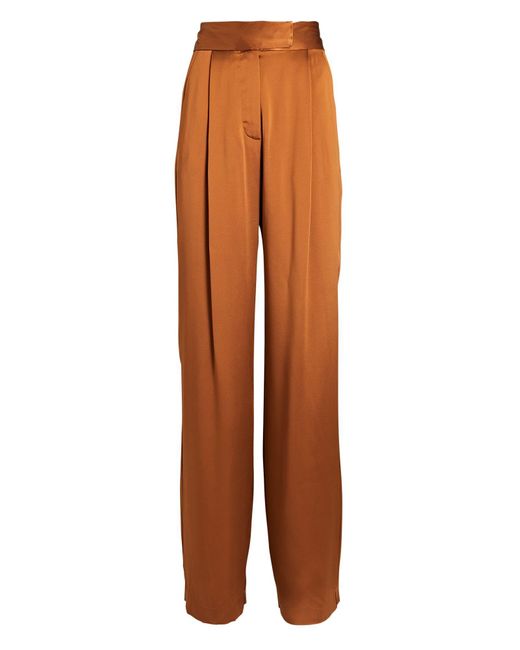 The Sei Wide-leg Silk Trouser Pants in Brown | Lyst
